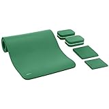 Amazon Basics - Esterilla de yoga de 1,3 cm de grosor, lote de 6 artículos, verde