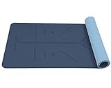 MAXYOGA MaxDirect Esterilla Yoga con Sistema de Alineación y Marcados. Colchoneta Yoga Mat Antideslizante y Ligera de Material Ecológico TPE. Tamaño Ideal 183cm x 61cm x 6mm. - Azul