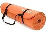 TOPLUS - Esterilla de gimnasia gruesa, sin ftalatos, antideslizante, respetuosa con las articulaciones, para yoga, pilates, deportes, con práctica correa de transporte, 183 x 61 x 1 cm, naranja
