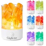 GloBrite - Lámpara de sal de roca con cristales que cambian de color, crea una atmósfera cálida y relajante