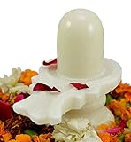Amazing India 3.3 pulgadas mármol blanco Shiva Lingam Shivling