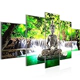 Tabla decoración de la pared de la cascada de Buda - 200 x 100 cm Vista de impresión en lienzo Salón Apartamento - listo para colgar - 503551a
